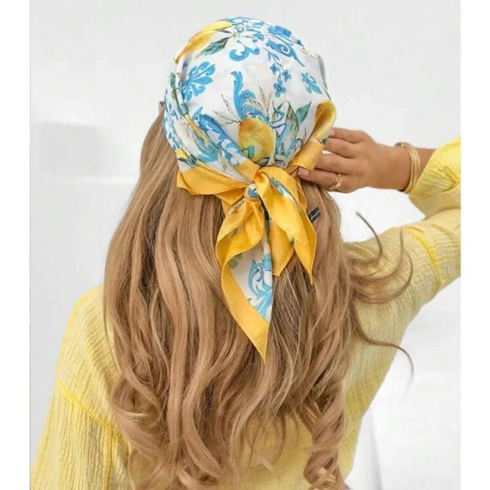 Lemon Print Headscarf P44